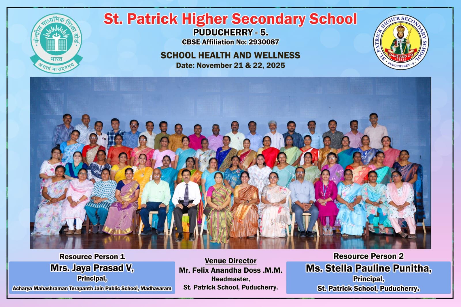 TRAINING SESSIONS CONDUCTED BY THE PRINCIPAL